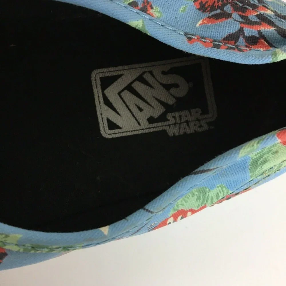 Vans x Star Wars Yoda Floral Canvas Sneakers Blue Print Shoes